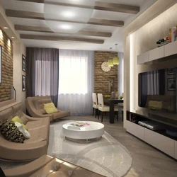 Living room in three rubles photo