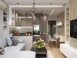 Studio apartment design 40 sq m with kitchen photo