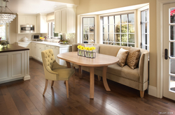 Kitchen design with two sofas