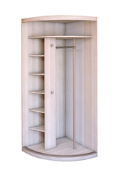 Corner wardrobe in the hallway with a mirror small size photo