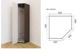 Corner wardrobe in the hallway with a mirror small size photo