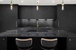 Сиёҳ countertop акс ошхона сиёҳ