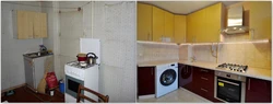 Kitchen before and after in Khrushchev photo