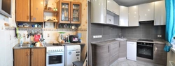 Kitchen before and after in Khrushchev photo