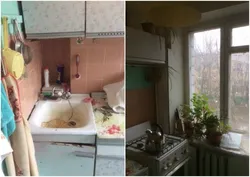 Кухня да і пасля ў хрушчоўцы фота