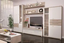 Светлые модульные стенки в гостиную современные фото