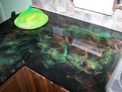 Countertop ошхона бо акс қатрони эпоксидӣ