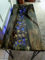 Kitchen countertop with epoxy resin photo