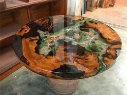 Kitchen countertop with epoxy resin photo