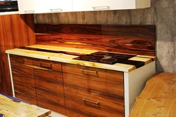 Kitchen countertop with epoxy resin photo