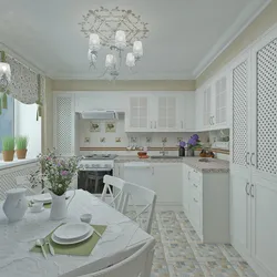 White kitchen in Provence style interior