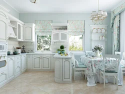 White kitchen in Provence style interior