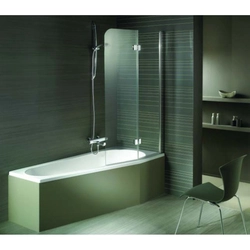 Glass curtain for the bathroom in the interior