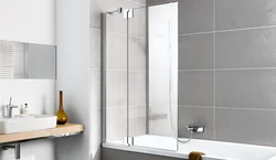 Glass curtain for the bathroom in the interior