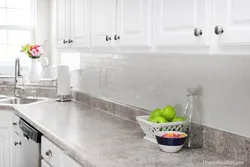 Kitchen apron made of tiles 60 by 60 photo