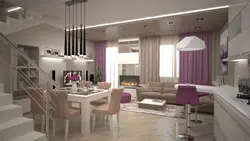 Дизайн кухни гостиной в таунхаусе