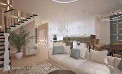 Таунхаустағы қонақ бөлмесінің асүй дизайны