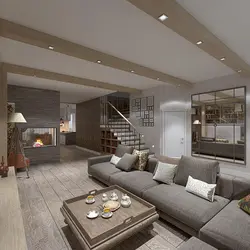 Living room kitchen design in a townhouse