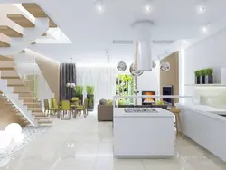 Bir qəsəbədə qonaq otağı mətbəxinin dizaynı