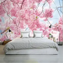 Photo of bedrooms with sakura wallpaper