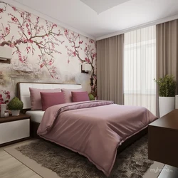 Photo of bedrooms with sakura wallpaper