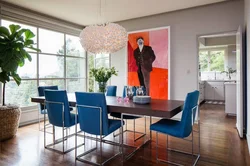 Colored chairs in the kitchen interior