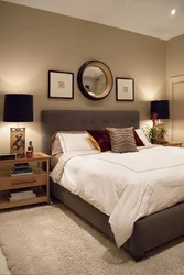 Brown bed in the bedroom design photo