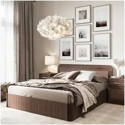 Brown bed in the bedroom design photo