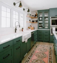 Budbin IKEA kitchen green in the interior photo