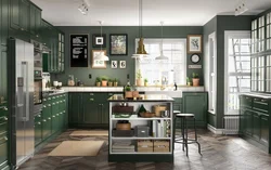 Budbin IKEA ошхона сабз дар акс дохилӣ