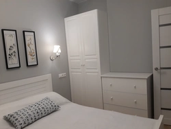 Gray Wardrobe In The Bedroom Interior Photo