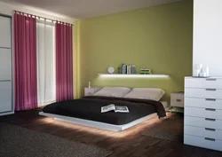 LED strip in the bedroom photo