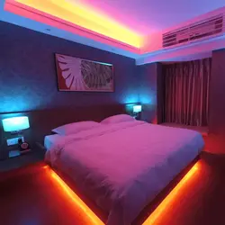 LED strip in the bedroom photo