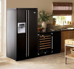 Double door refrigerator photo in the kitchen
