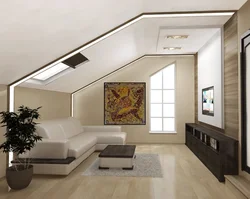 Living room in the attic design photo