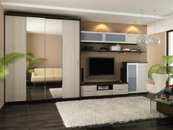 Modern Bedroom Walls With TV And Wardrobe Photo