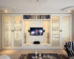 Modern Bedroom Walls With TV And Wardrobe Photo