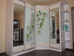 Corner Wardrobes In The Living Room With A Mirror Photo