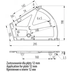 Drawings of a shoe rack in the hallway with photo dimensions
