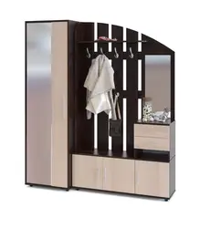 Hallway closet with mirror and hanger photo