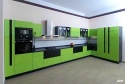 Corner kitchen design green