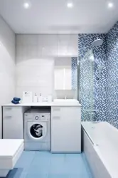 Bathroom design in a panel house with a washing machine