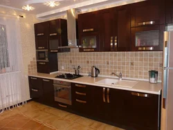 Kitchen Design With Dark Facade Photo