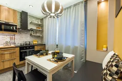 Kitchens in apartments on one wall photo