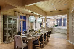 Wooden dining room kitchen design