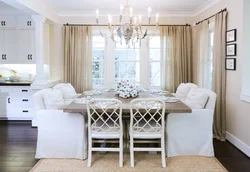 Photo of a kitchen with a dining table by the window