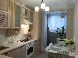 Интерьер кухни 8 м с балконом