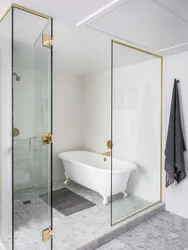 Shower and bath in one room photo