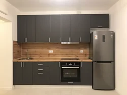 Photo of kitchens color graphite with white