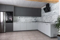 Photo of kitchens color graphite with white